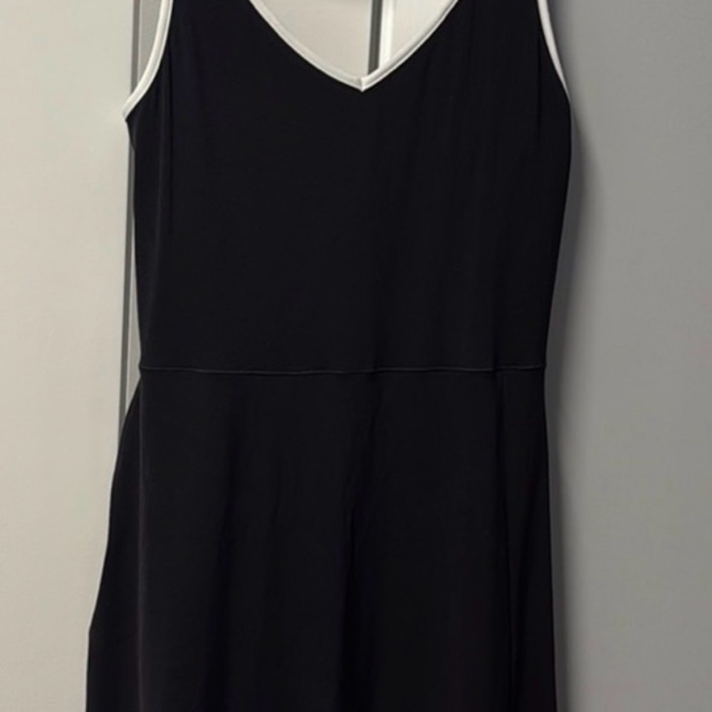 Black Mini Dress with White Trim